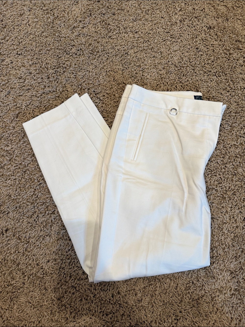 Adrianna Papell Cream Womens Dress Pants - Tailored Straight Leg